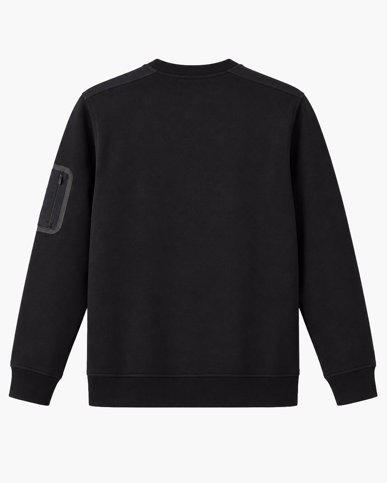 Felpa girocollo in interlock con inserti in nylon