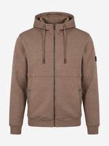 Felpa in interlock con cappuccio e inserti in nylon
