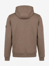 Felpa in interlock con cappuccio e inserti in nylon