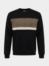Felpa girocollo in interlock color block