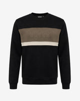 Felpa girocollo in interlock color block