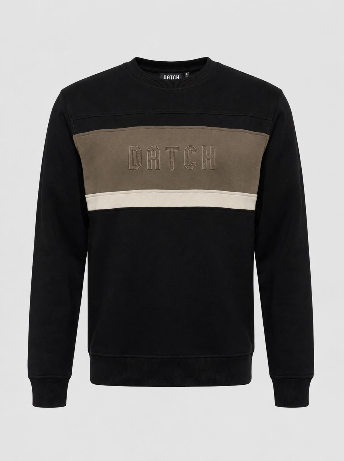 Felpa girocollo in interlock color block