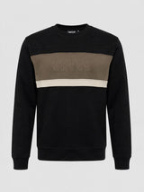 Felpa girocollo in interlock color block