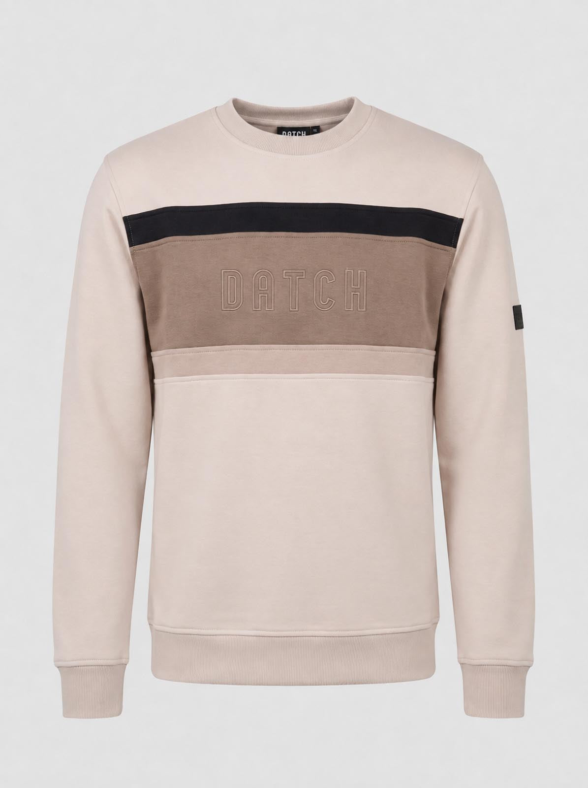 Felpa girocollo in interlock color block