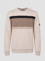 Felpa girocollo in interlock color block