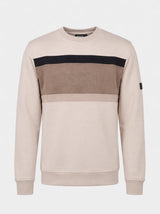 Felpa girocollo in interlock color block