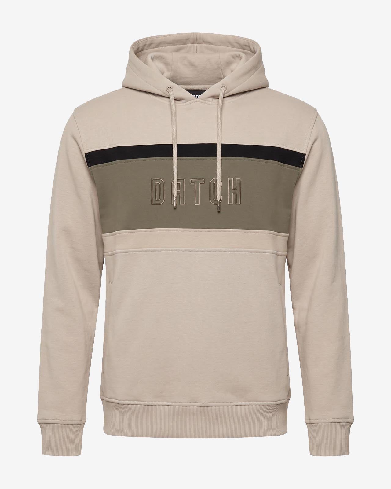 Felpa con cappuccio in interlock color block