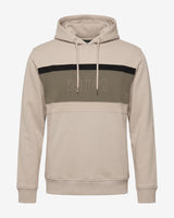 Felpa con cappuccio in interlock color block