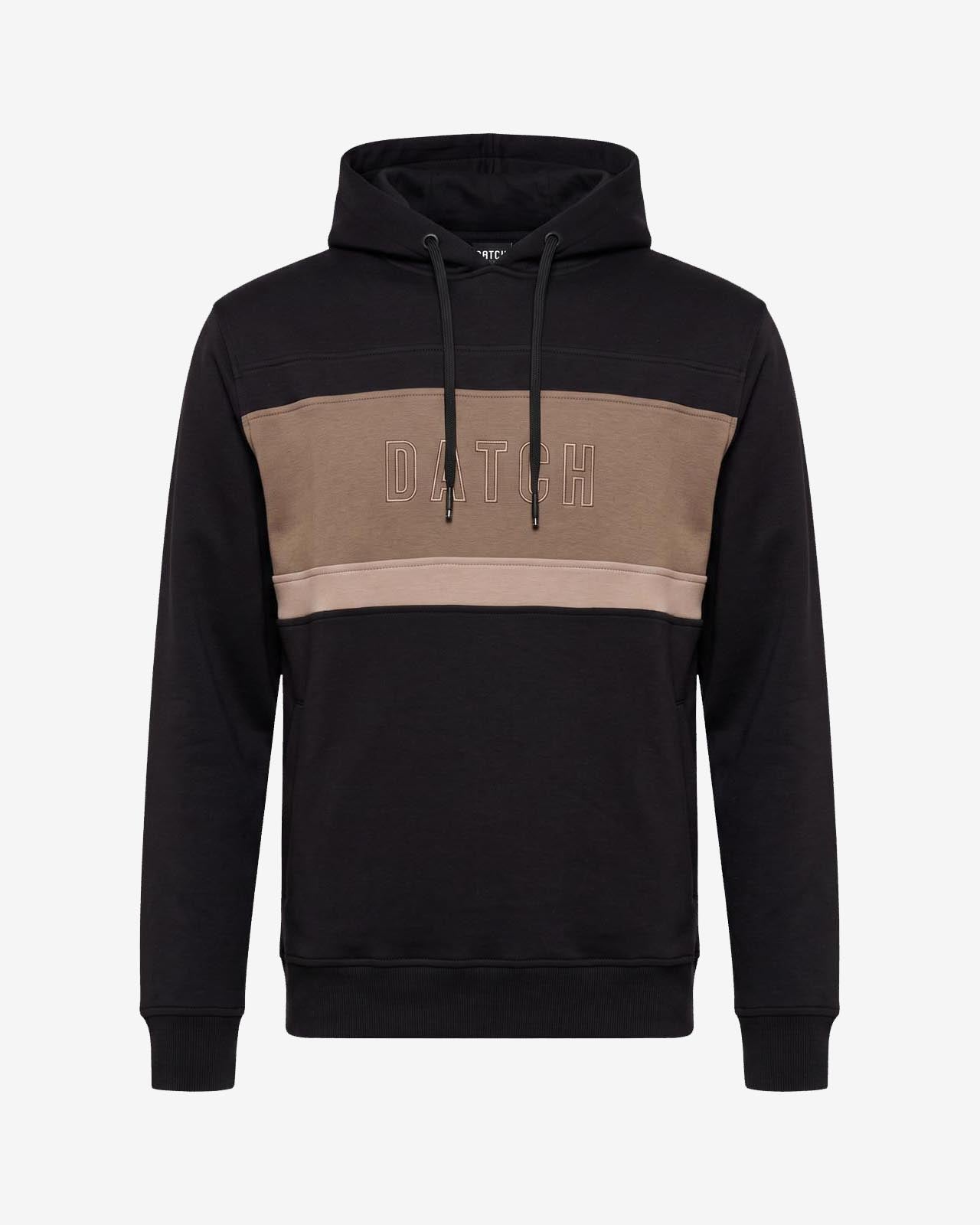 Felpa con cappuccio in interlock color block