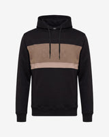 Felpa con cappuccio in interlock color block