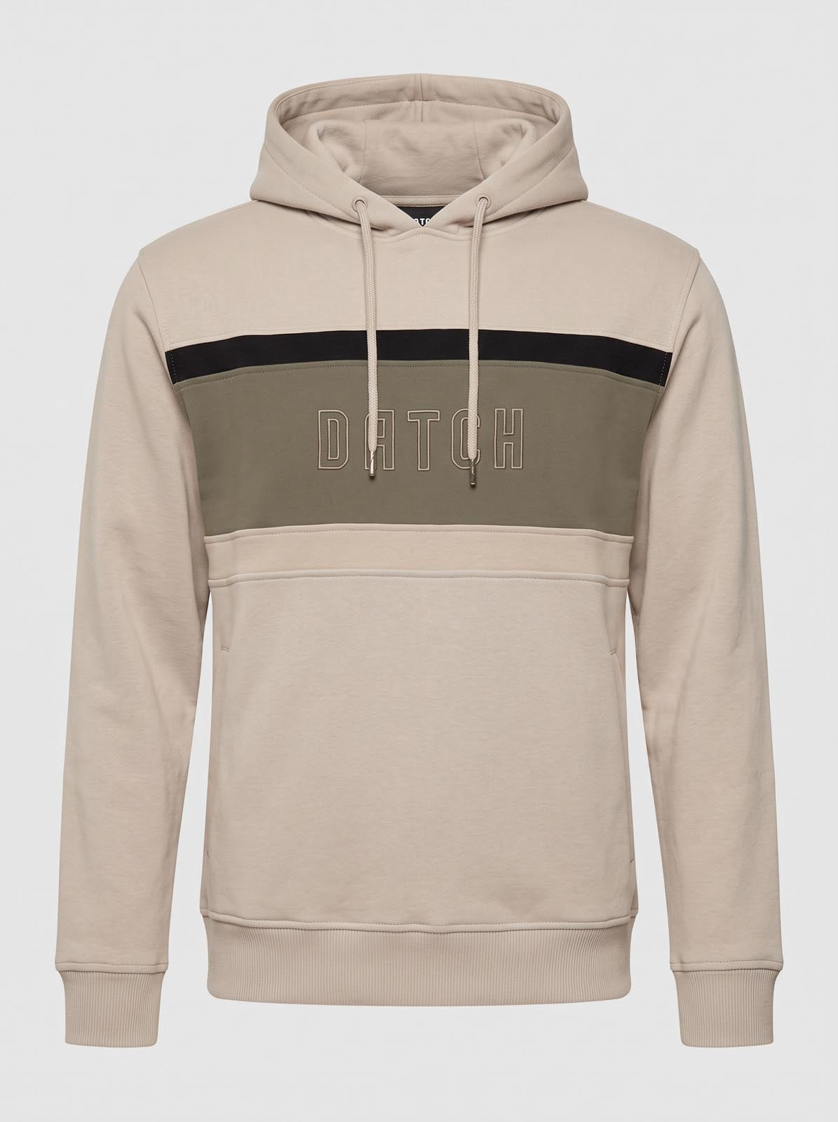 Felpa con cappuccio in interlock color block