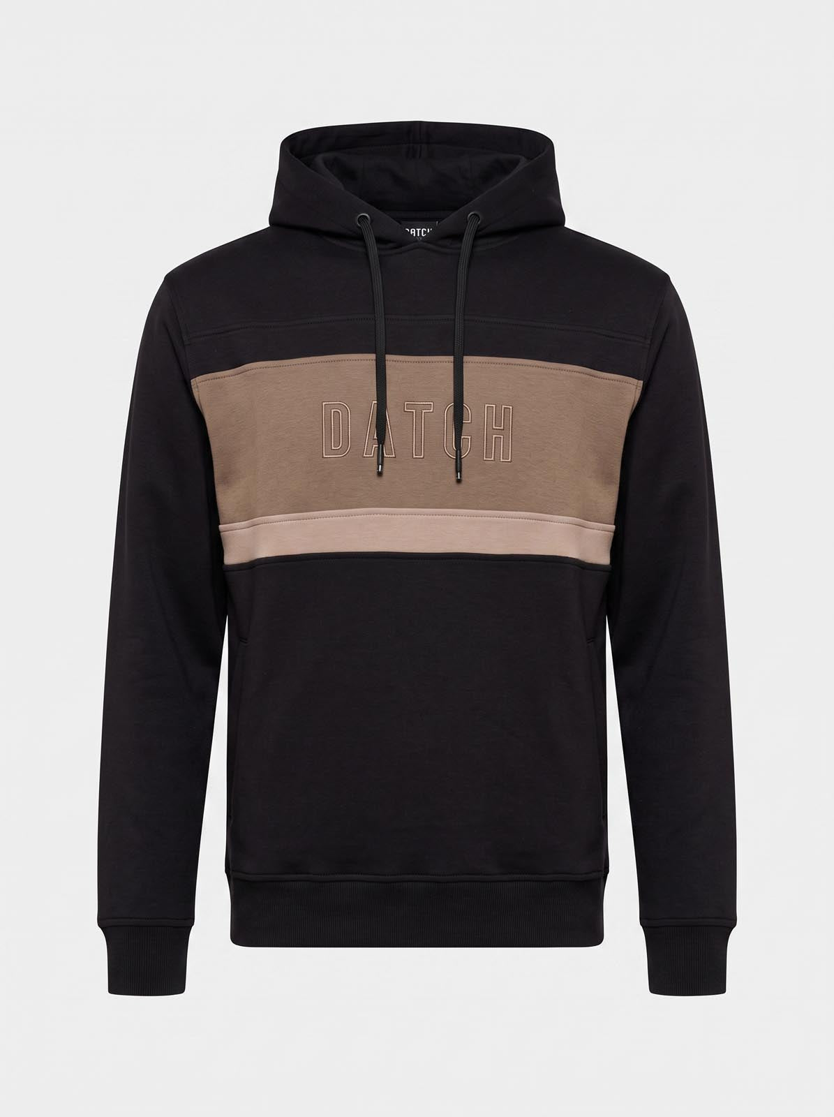 Felpa con cappuccio in interlock color block