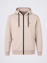 Felpa con cappuccio e zip in interlock