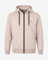 Felpa con cappuccio e zip in interlock