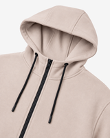 Felpa con cappuccio e zip in interlock