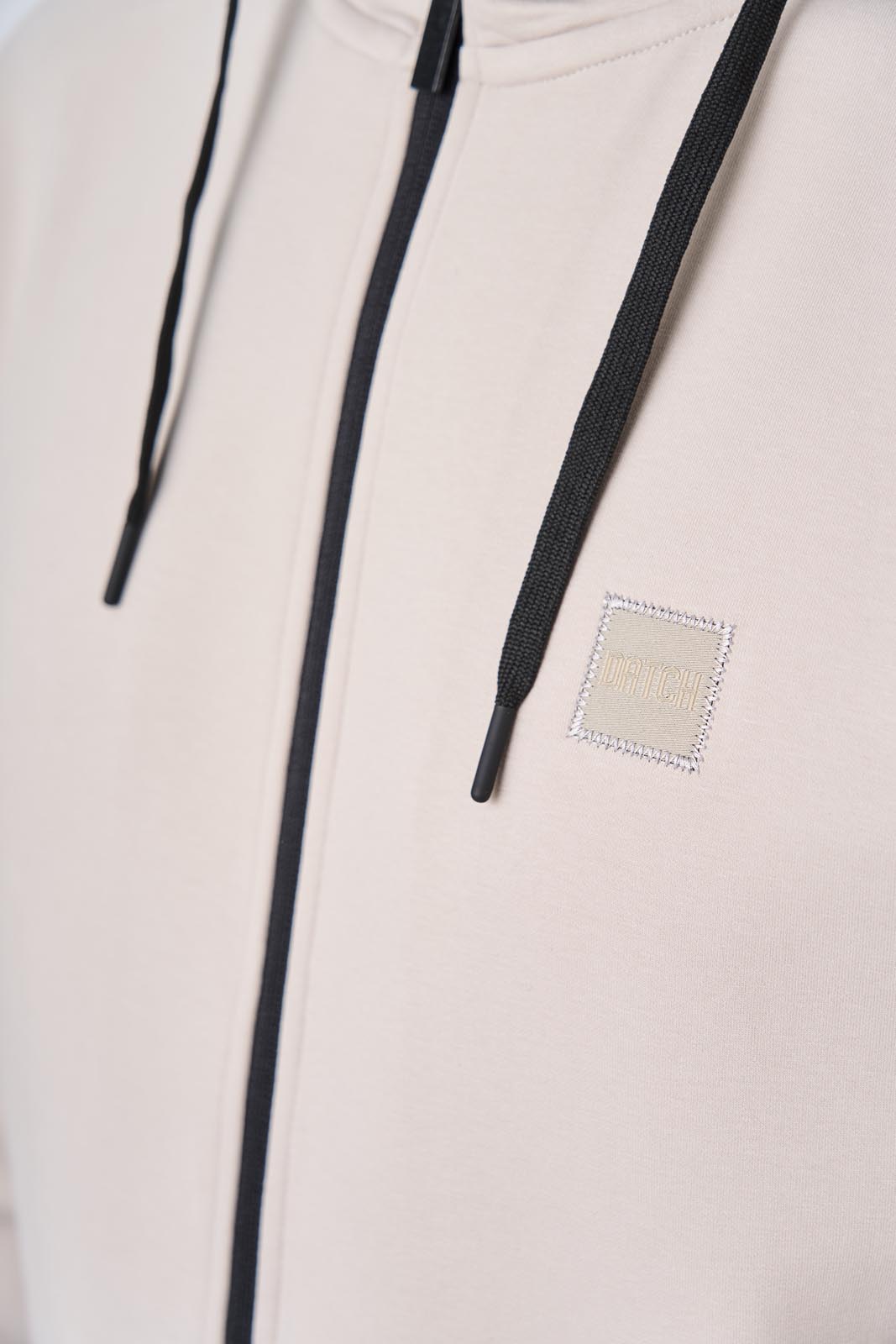 Felpa con cappuccio e zip in interlock