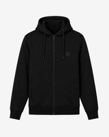 Felpa con cappuccio e zip in interlock