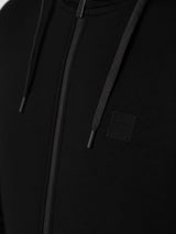 Felpa con cappuccio e zip in interlock