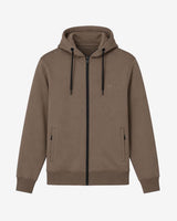 Felpa con cappuccio e zip in interlock