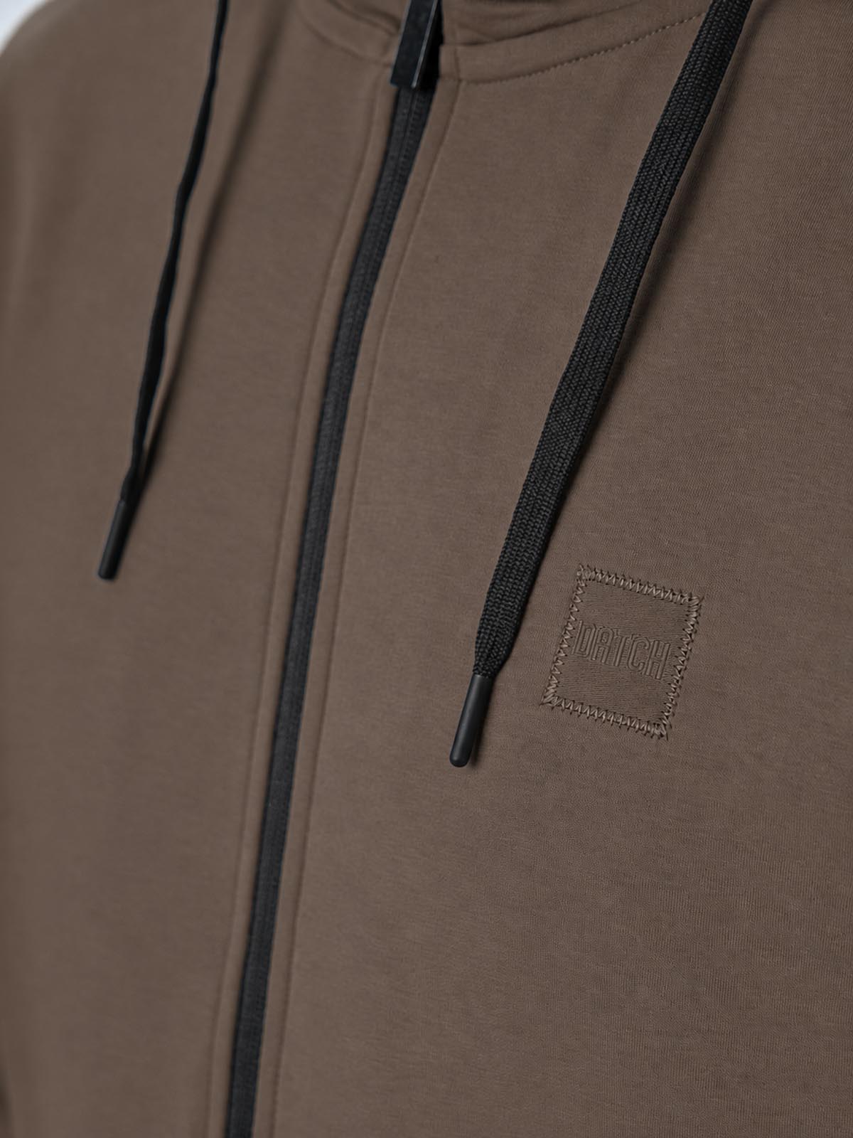 Felpa con cappuccio e zip in interlock