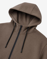 Felpa con cappuccio e zip in interlock