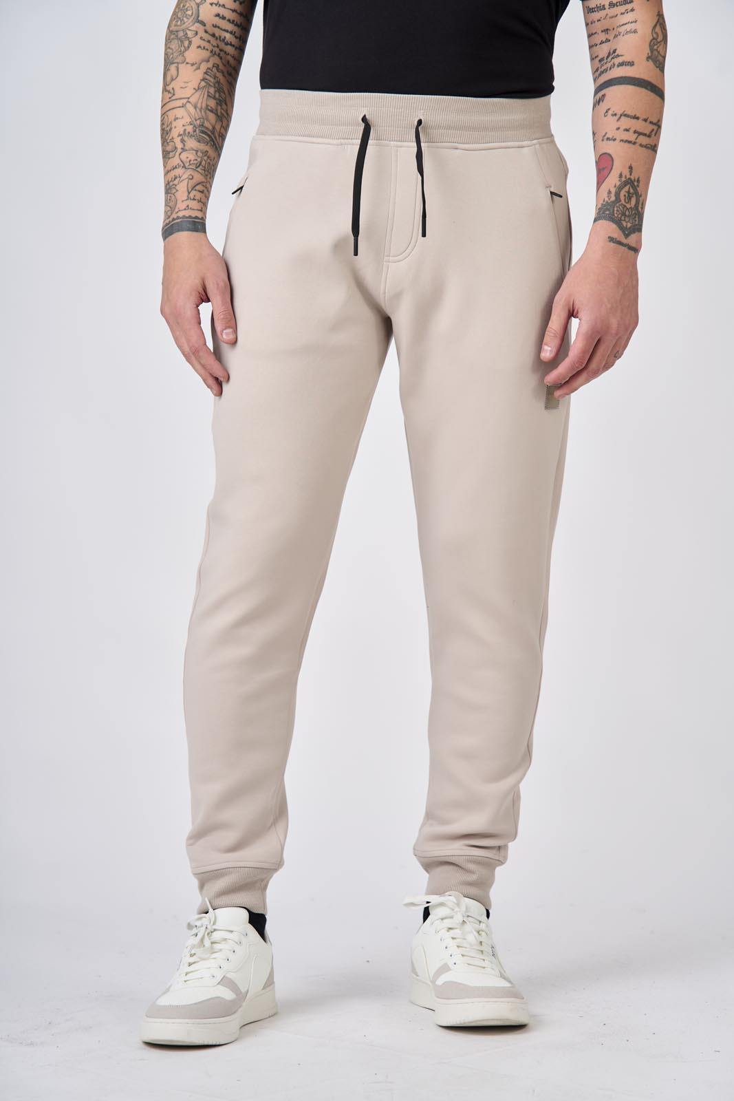 Pantaloni in felpa di interlock con patch logo