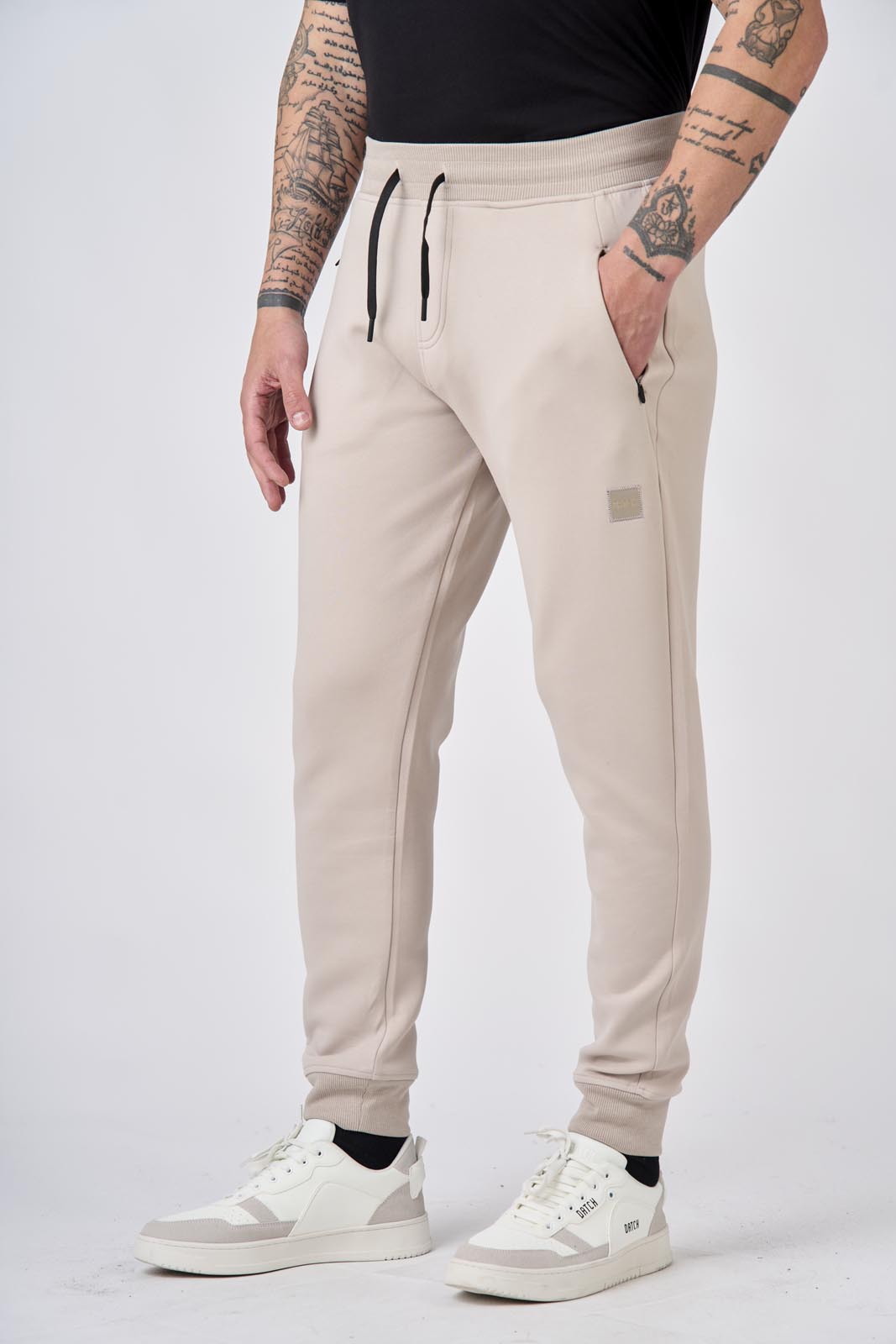 Pantaloni in felpa di interlock con patch logo