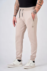 Pantaloni in felpa di interlock con patch logo