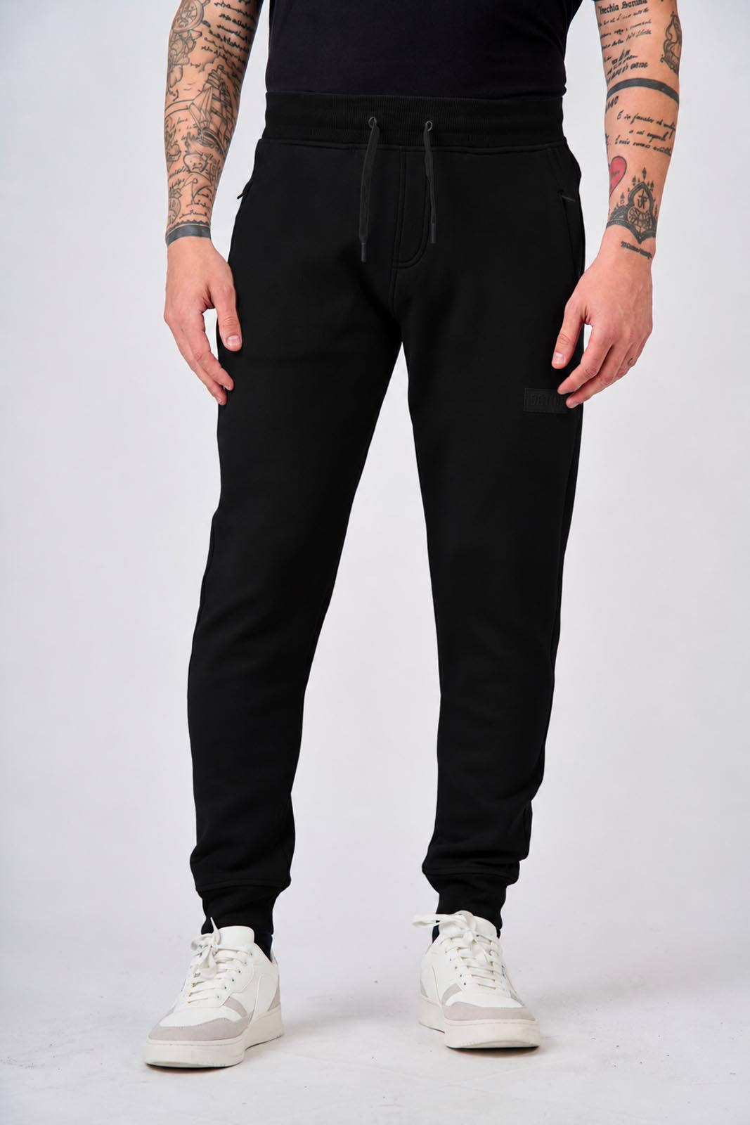 Pantaloni in felpa di interlock con patch logo