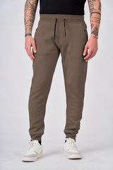 Pantaloni in felpa di interlock con patch logo