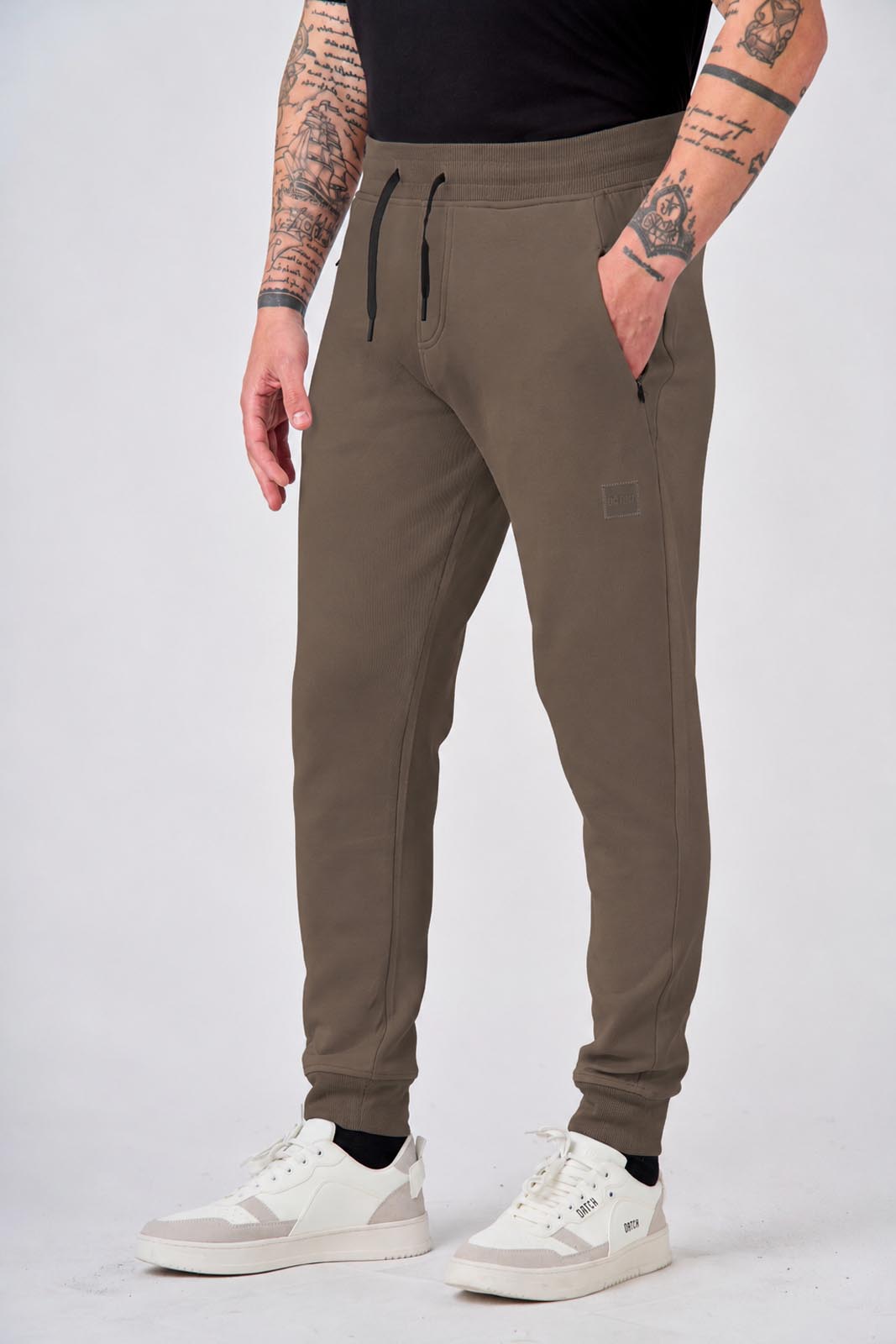 Pantaloni in felpa di interlock con patch logo