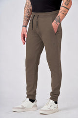 Pantaloni in felpa di interlock con patch logo