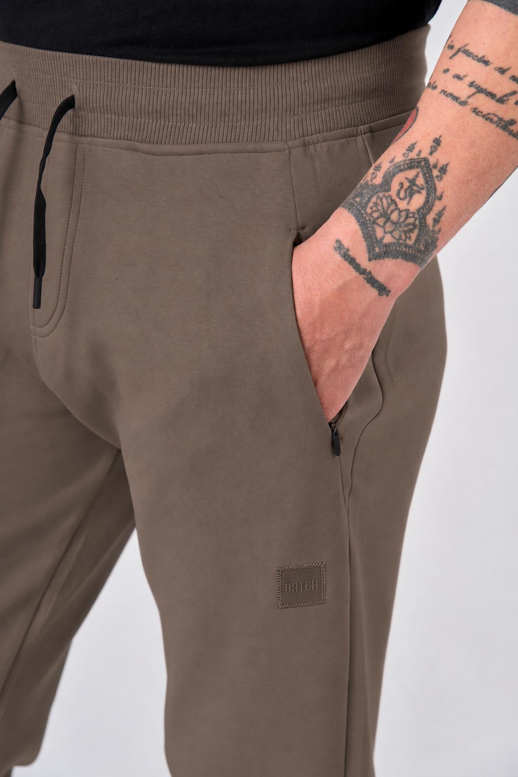 Pantaloni in felpa di interlock con patch logo