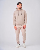 Felpa con cappuccio in interlock con tasche