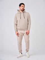 Felpa con cappuccio in interlock con tasche