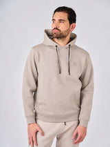 Felpa con cappuccio in interlock con tasche