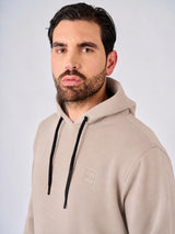 Felpa con cappuccio in interlock con tasche