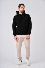 Felpa con cappuccio in interlock con tasche