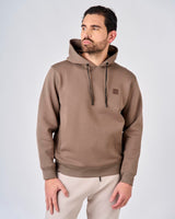 Felpa con cappuccio in interlock con tasche