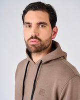 Felpa con cappuccio in interlock con tasche