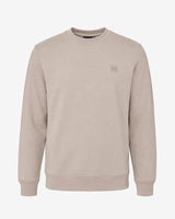 Felpa girocollo in interlock con patch logo