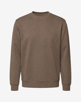 Felpa girocollo in interlock con patch logo