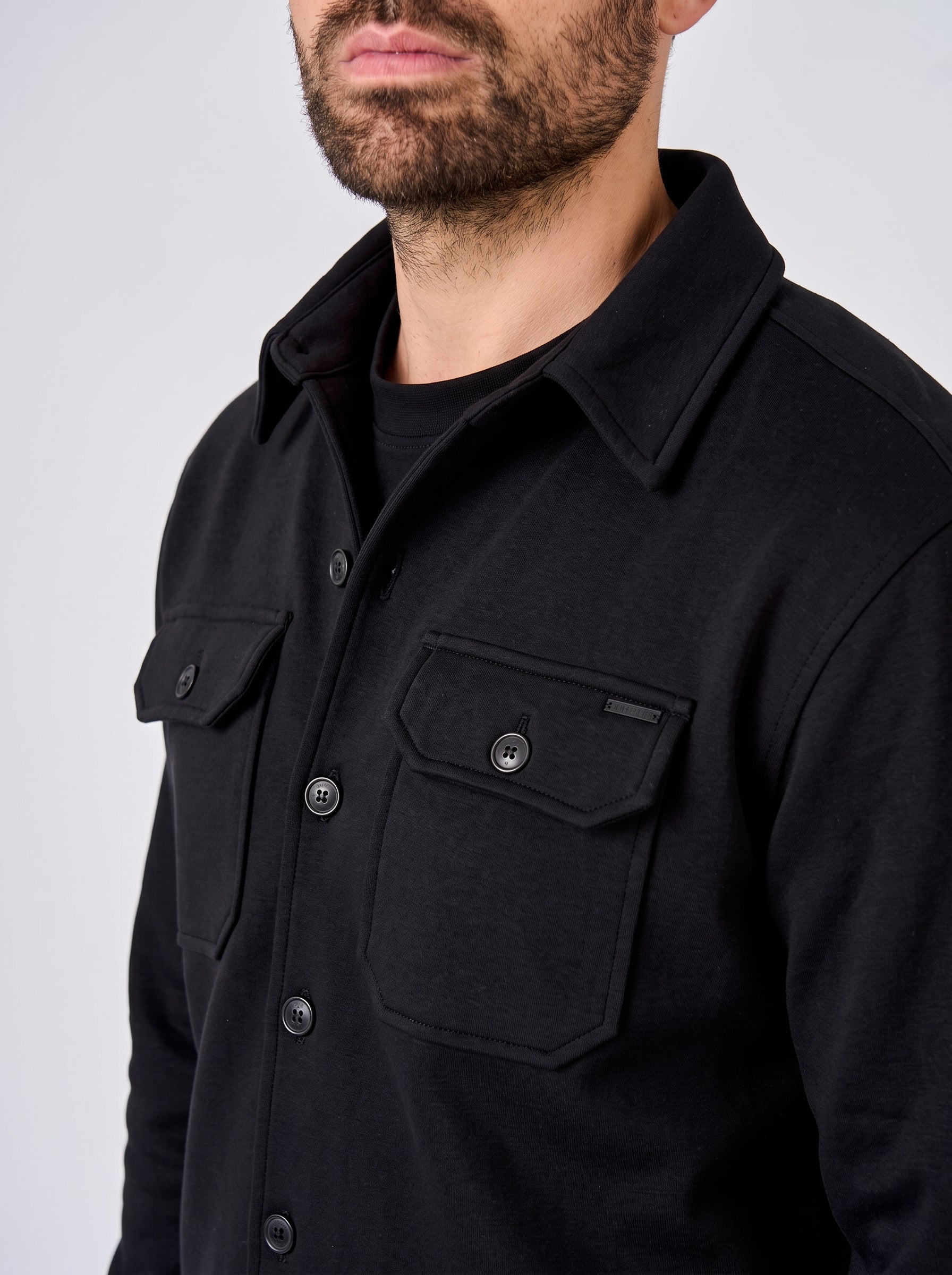 Overshirt in interlock con tasche