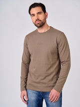 T-shirt a maniche lunghe con logo ricamato