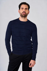 Maglia girocollo con motivo a righini