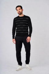 Maglia girocollo con motivo a righini