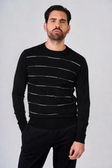 Maglia girocollo con motivo a righini