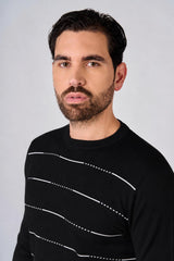 Maglia girocollo con motivo a righini