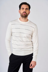 Maglia girocollo con motivo a righini