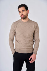 Maglia girocollo con motivo jacquard